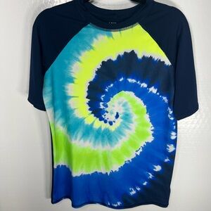 Lands' End Kids Tie-Dye Spiral Tee - Navy, Blue, and Green 107